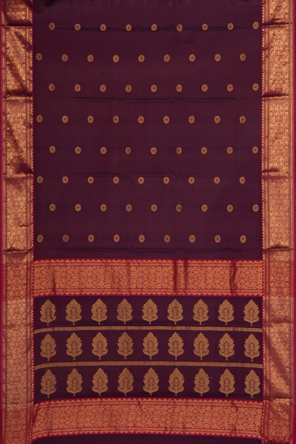Image of Magenta Chanderi Kora Saree