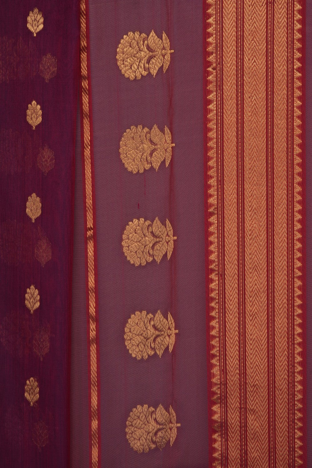 Image of Purple Chanderi Kora Saree