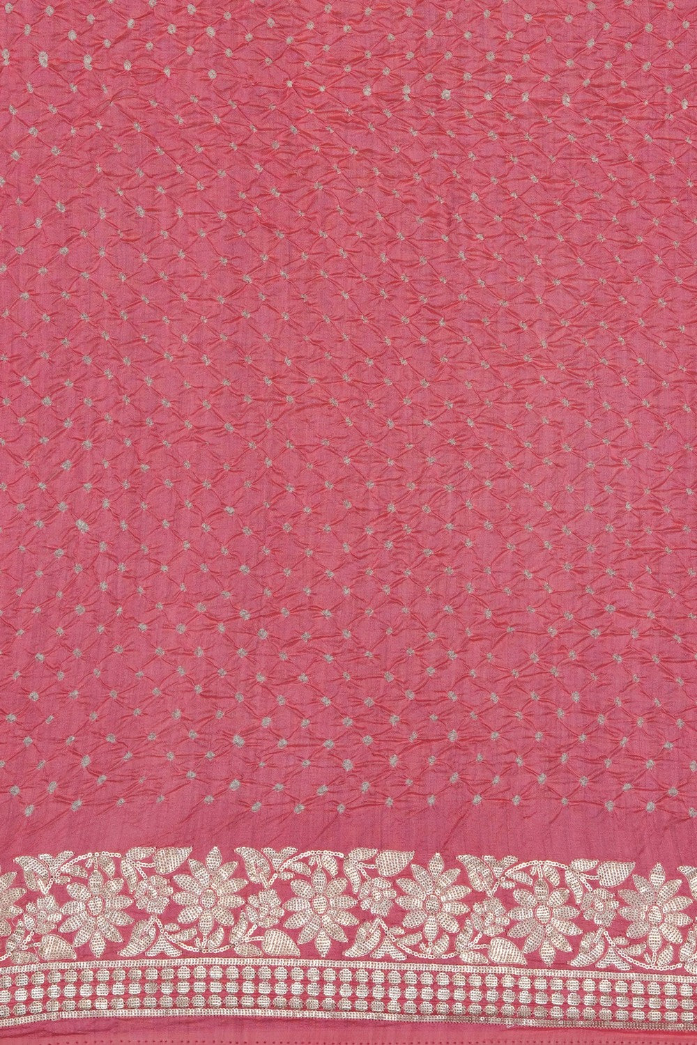 Image of Peach Bandhani Saree