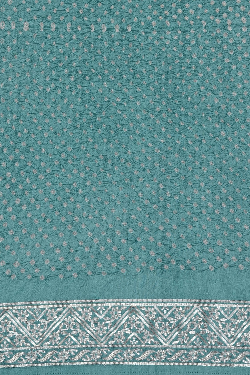 Image of Smoky Blue Bandhani Saree