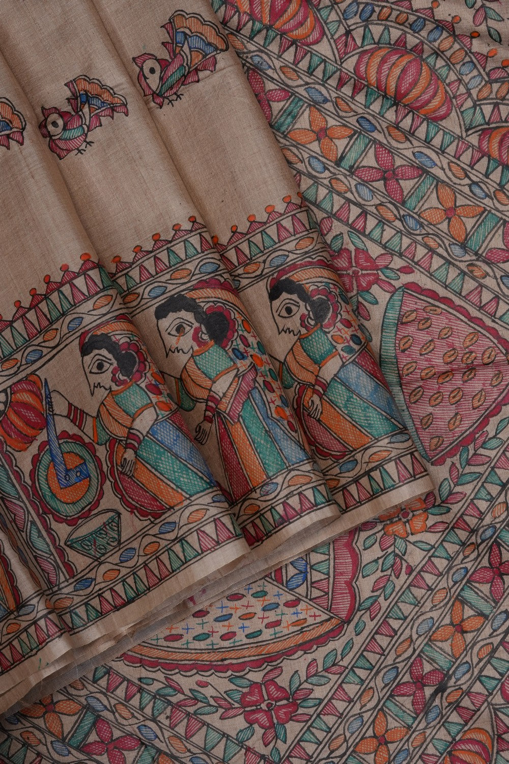 Image of Madhubani Painting Saree
