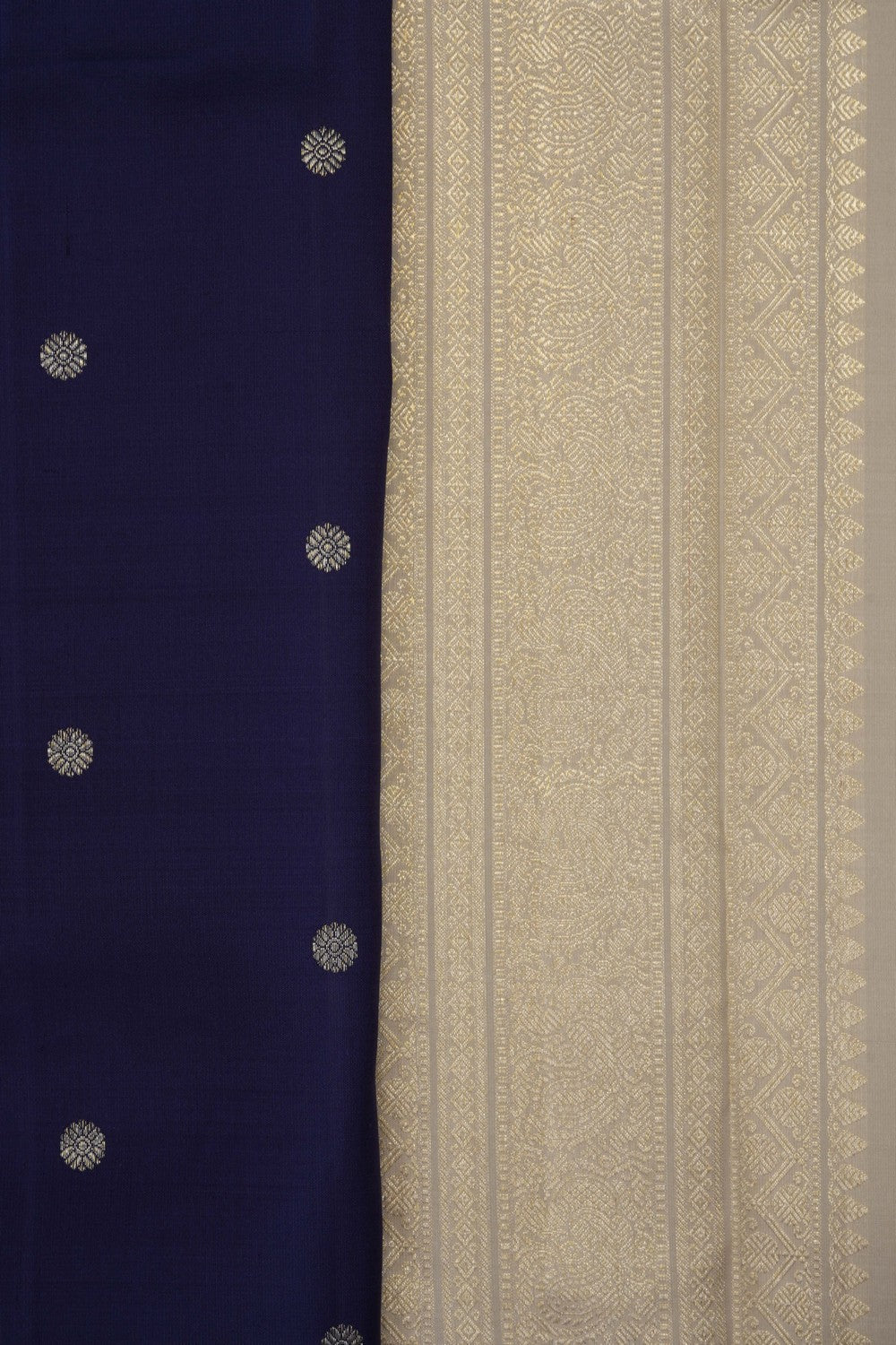 Image of Navy Blue Arani Silk Saree