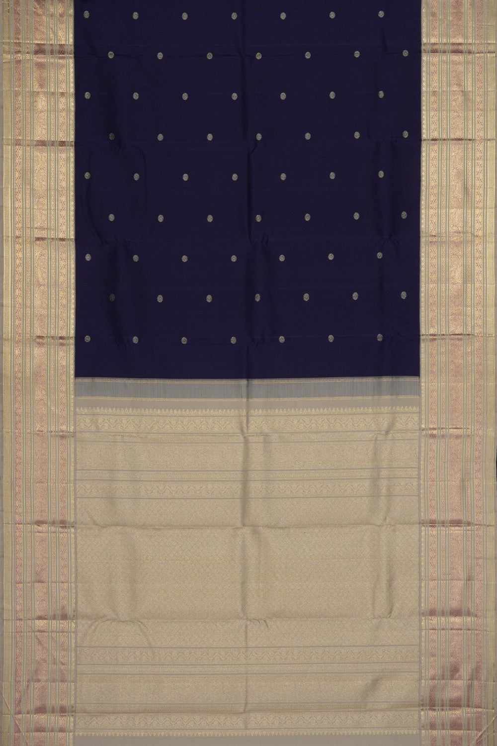 Image of Navy Blue Arani Silk Saree