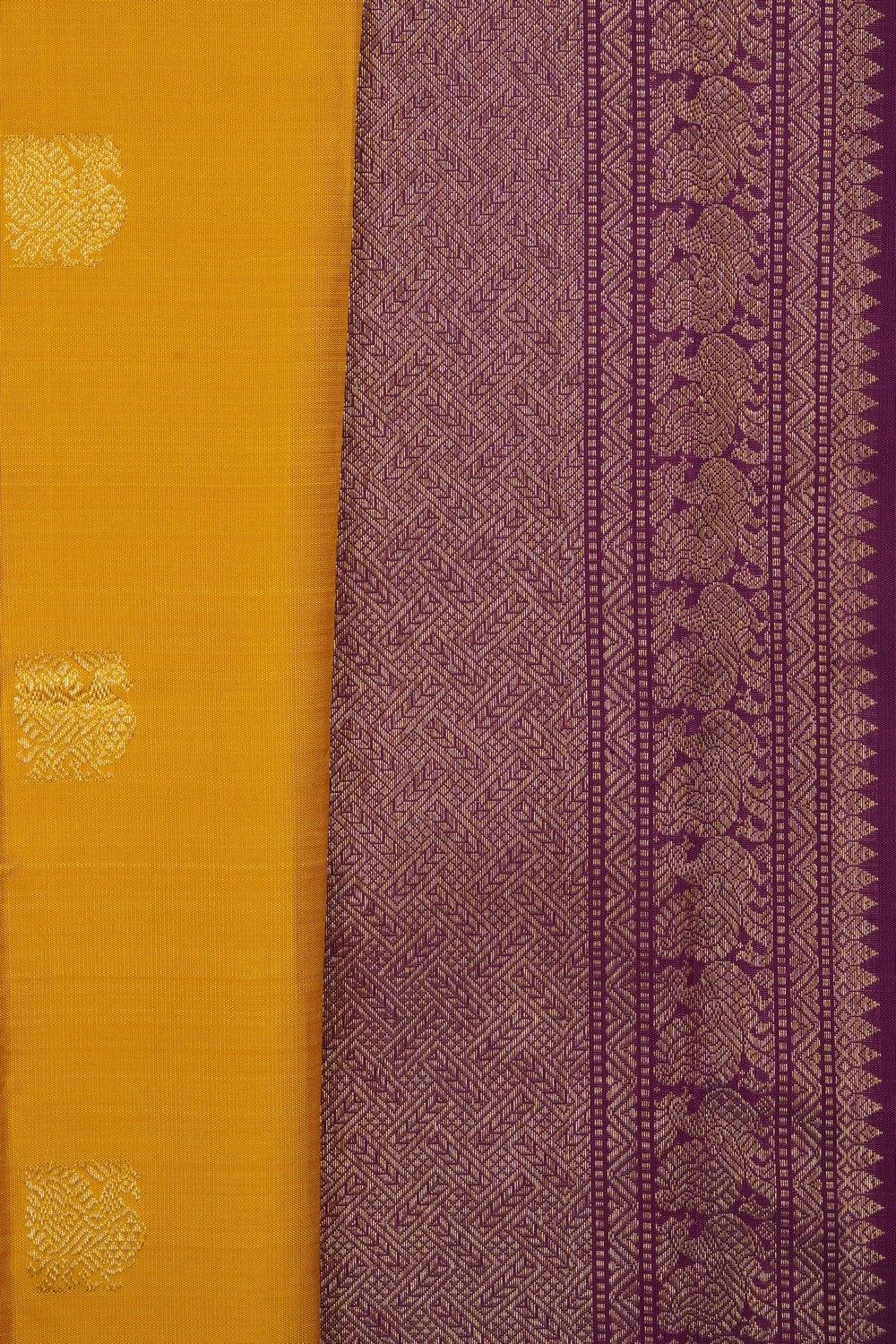 Image of Mustard Arani Silk Saree
