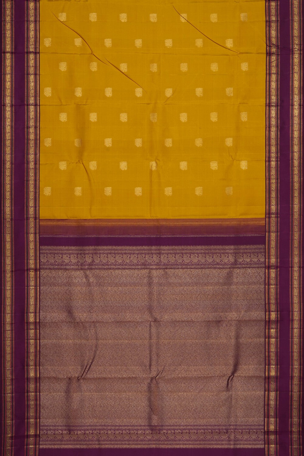 Image of Mustard Arani Silk Saree
