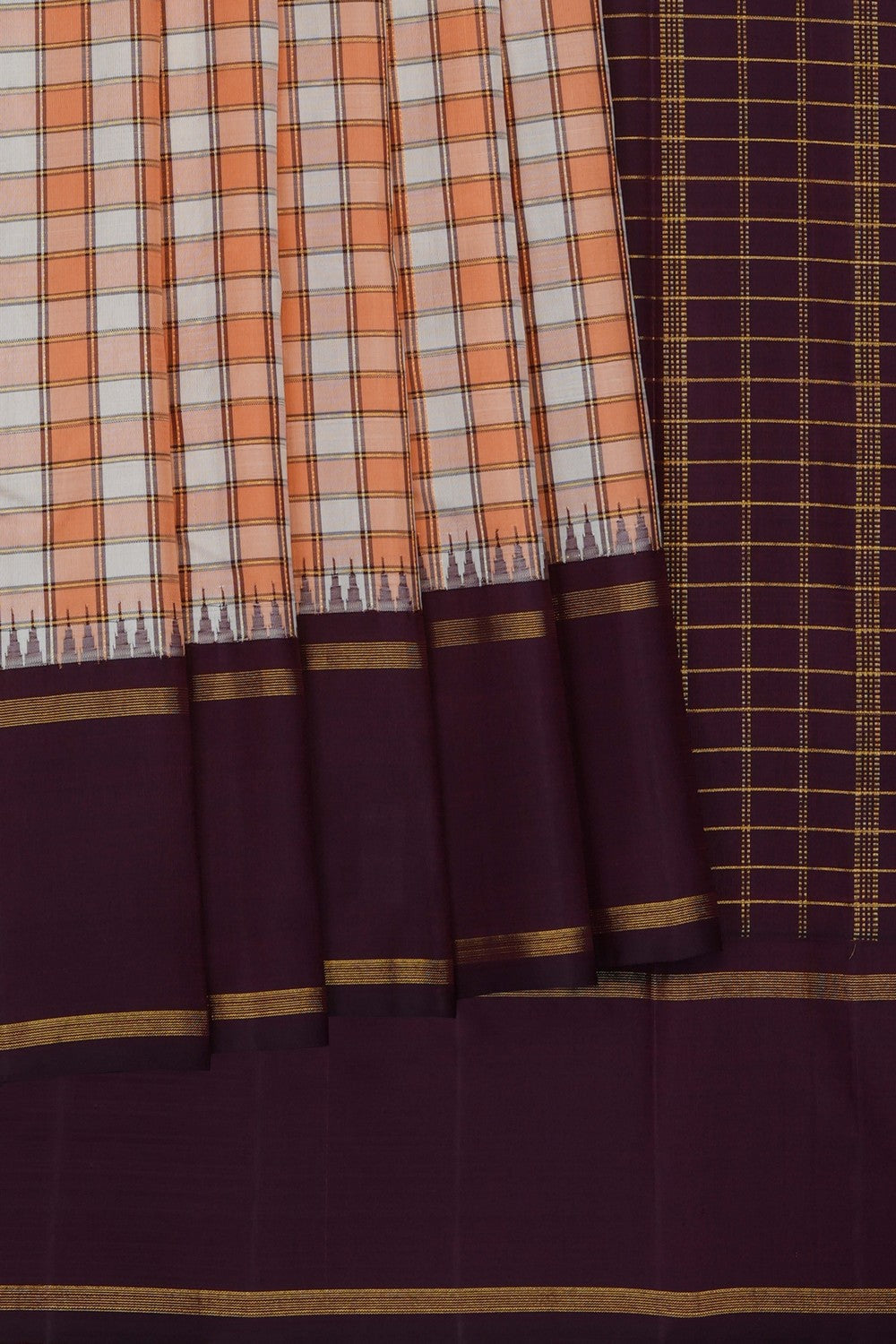 Image of Peach Arani Silk Saree