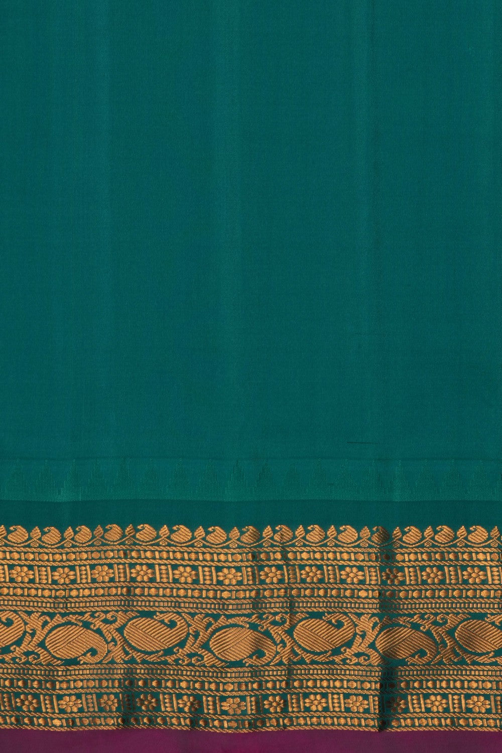 Image of Fuchsia-Pink Gadwal Silk Kattam Saree