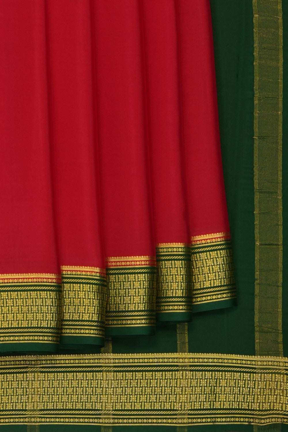 Image of Red Crepe Silk Saree