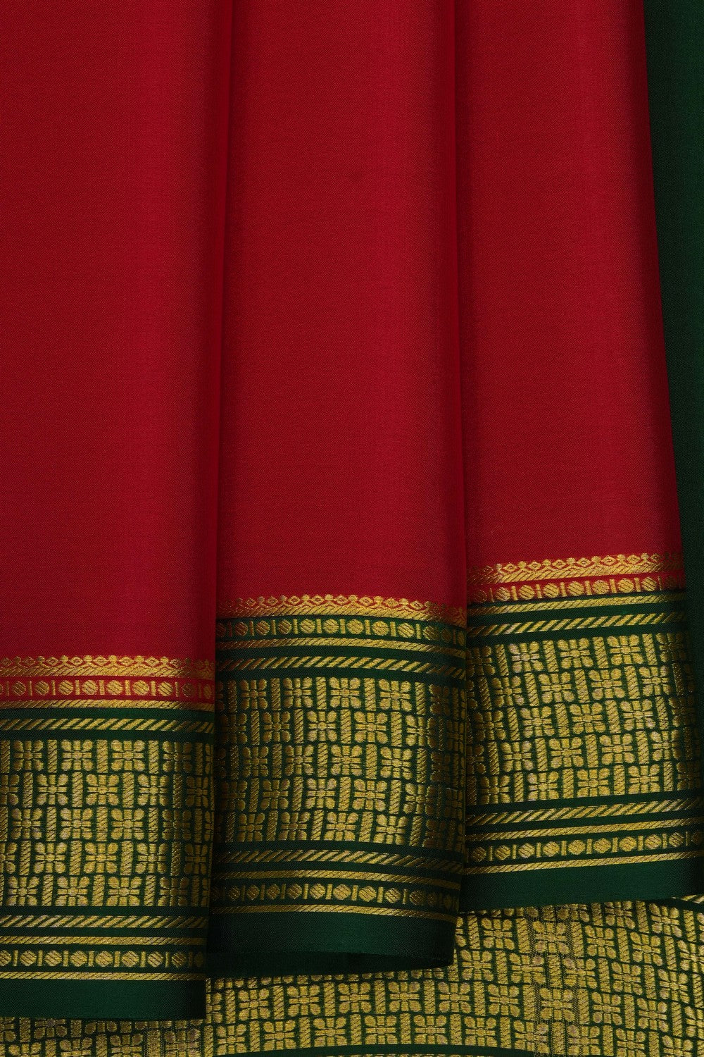 Image of Red Crepe Silk Saree