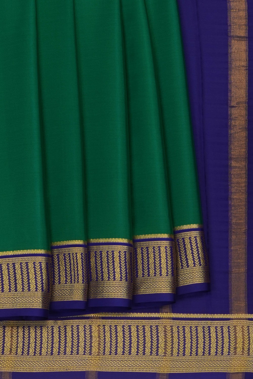 Image of Green Crepe Silk Saree