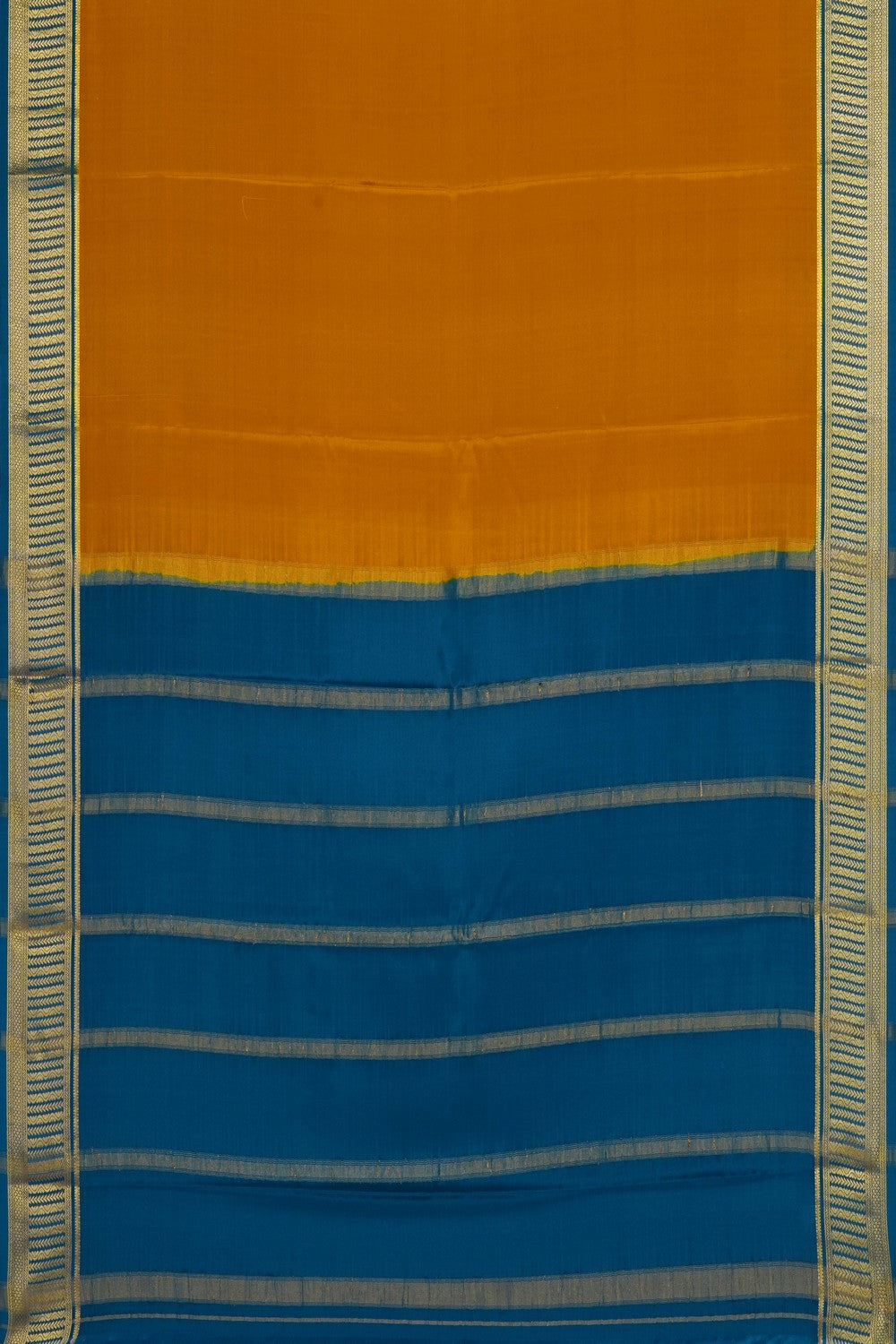Image of Mustard Crepe Silk Saree