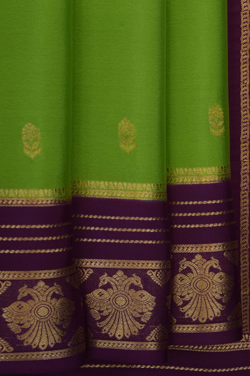 Image of Green Crepe Silk Saree