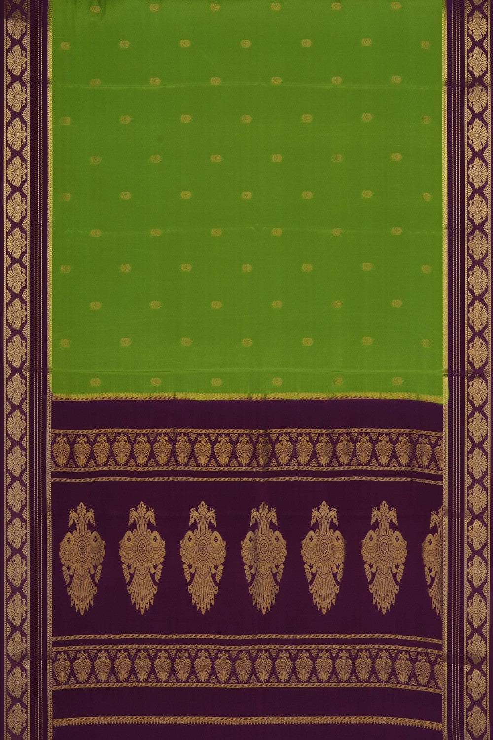 Image of Green Crepe Silk Saree