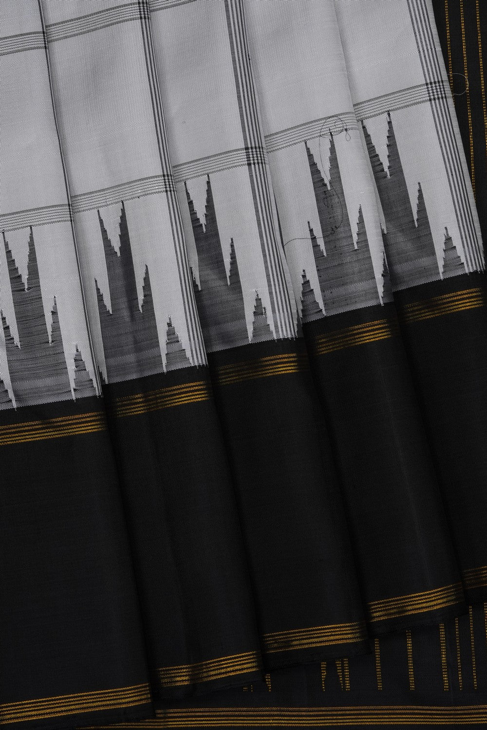 Image of Grey Arani Silk Kattam Saree