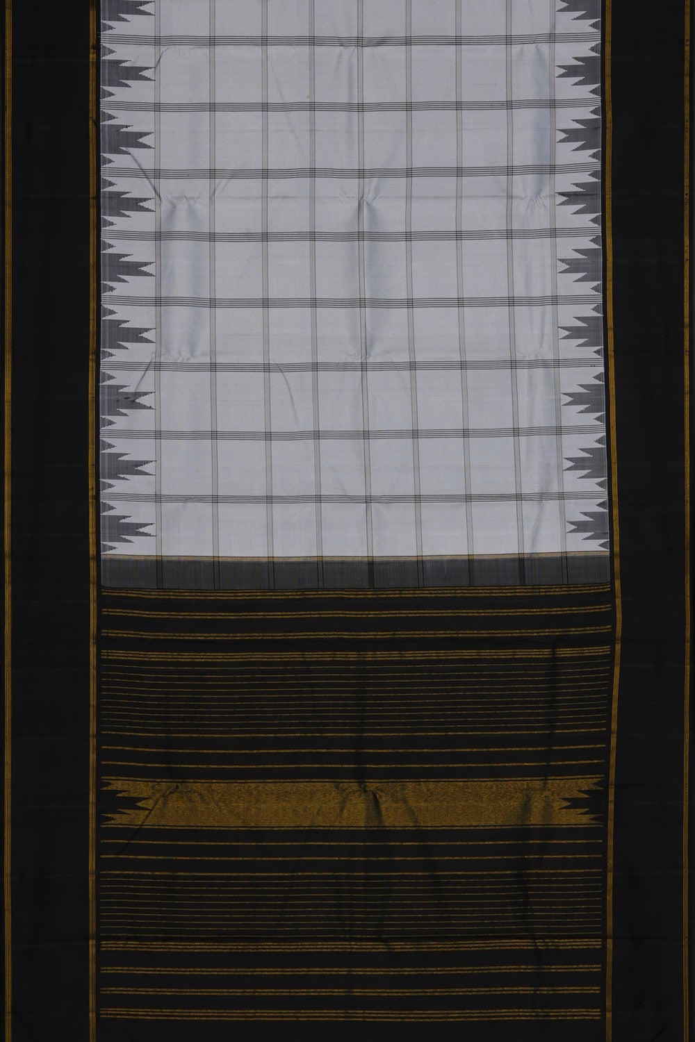 Image of Grey Arani Silk Kattam Saree