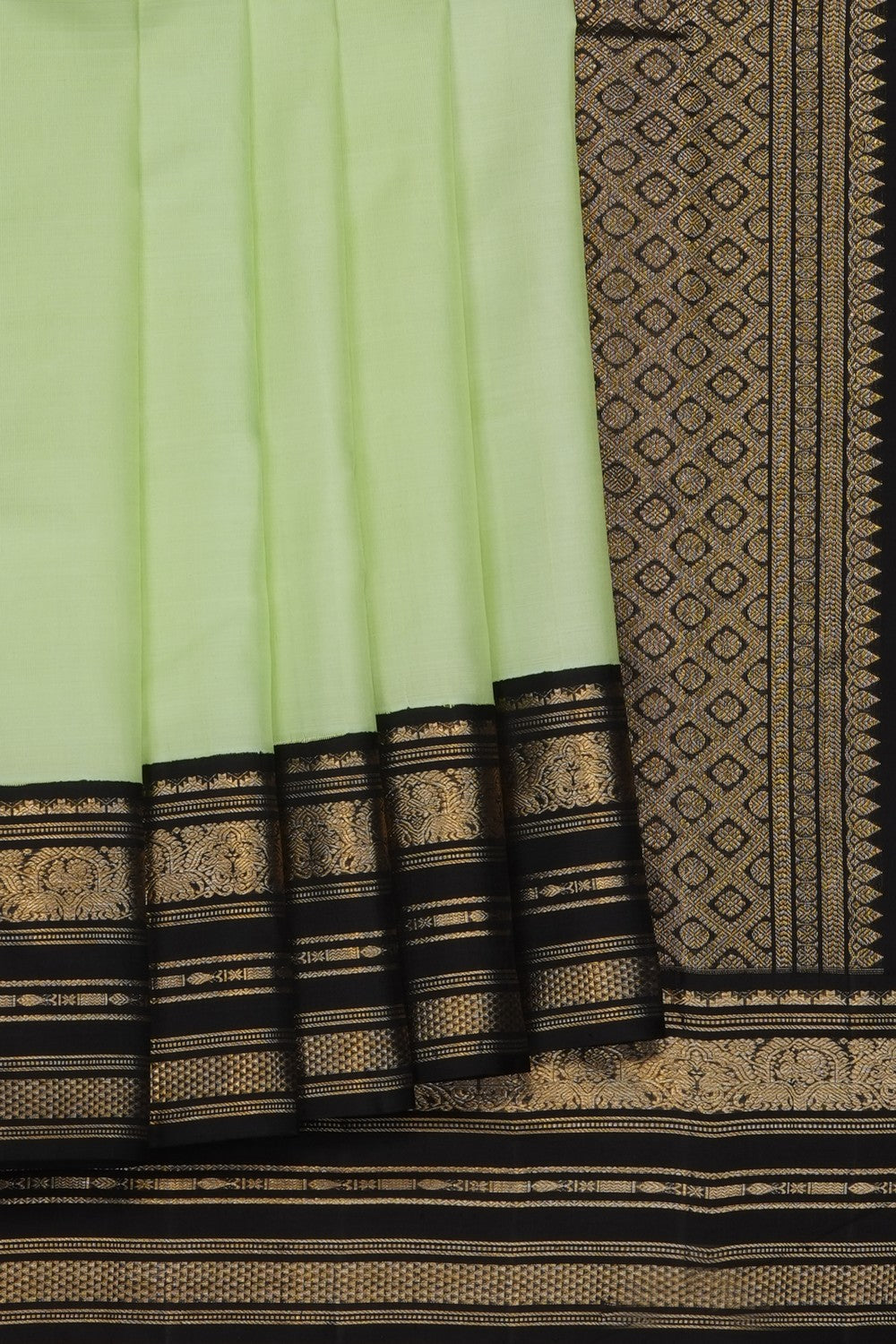 Image of Pistachio-Green Arani Silk Saree