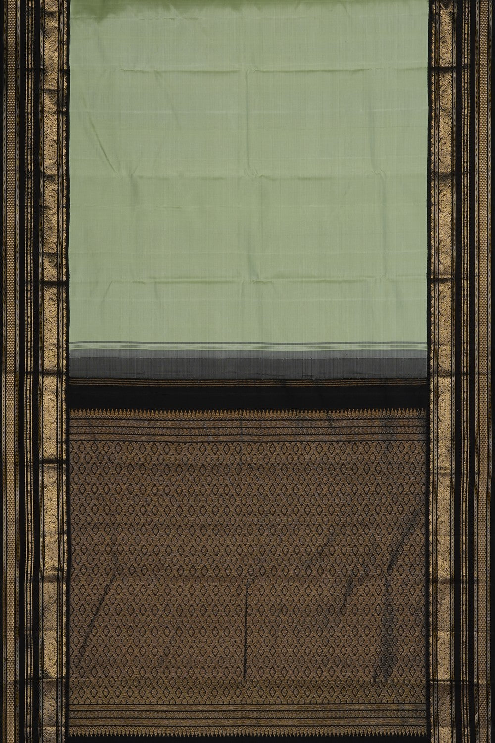 Image of Pistachio-Green Arani Silk Saree
