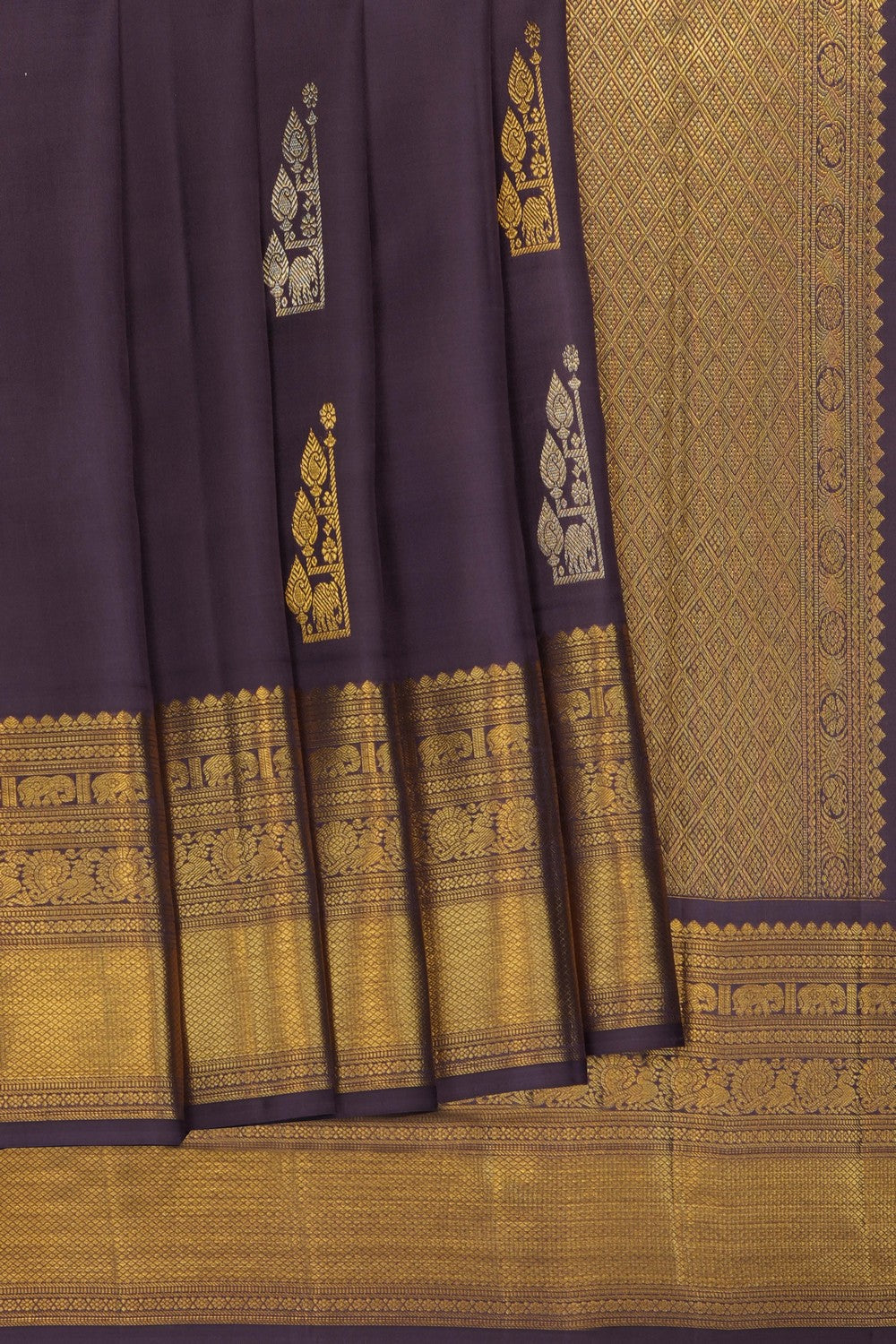 Image of Mauve Kanchipattu Saree