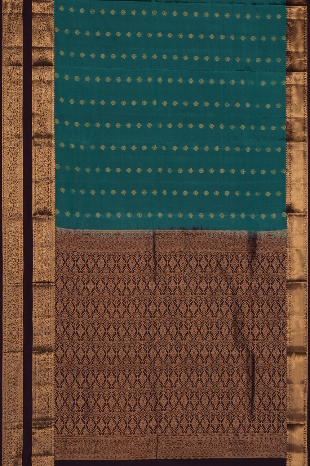Image of Teal Blue South Silk Saree