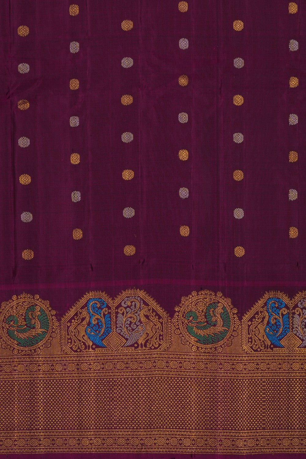 Image of Green Gadwal Silk Saree