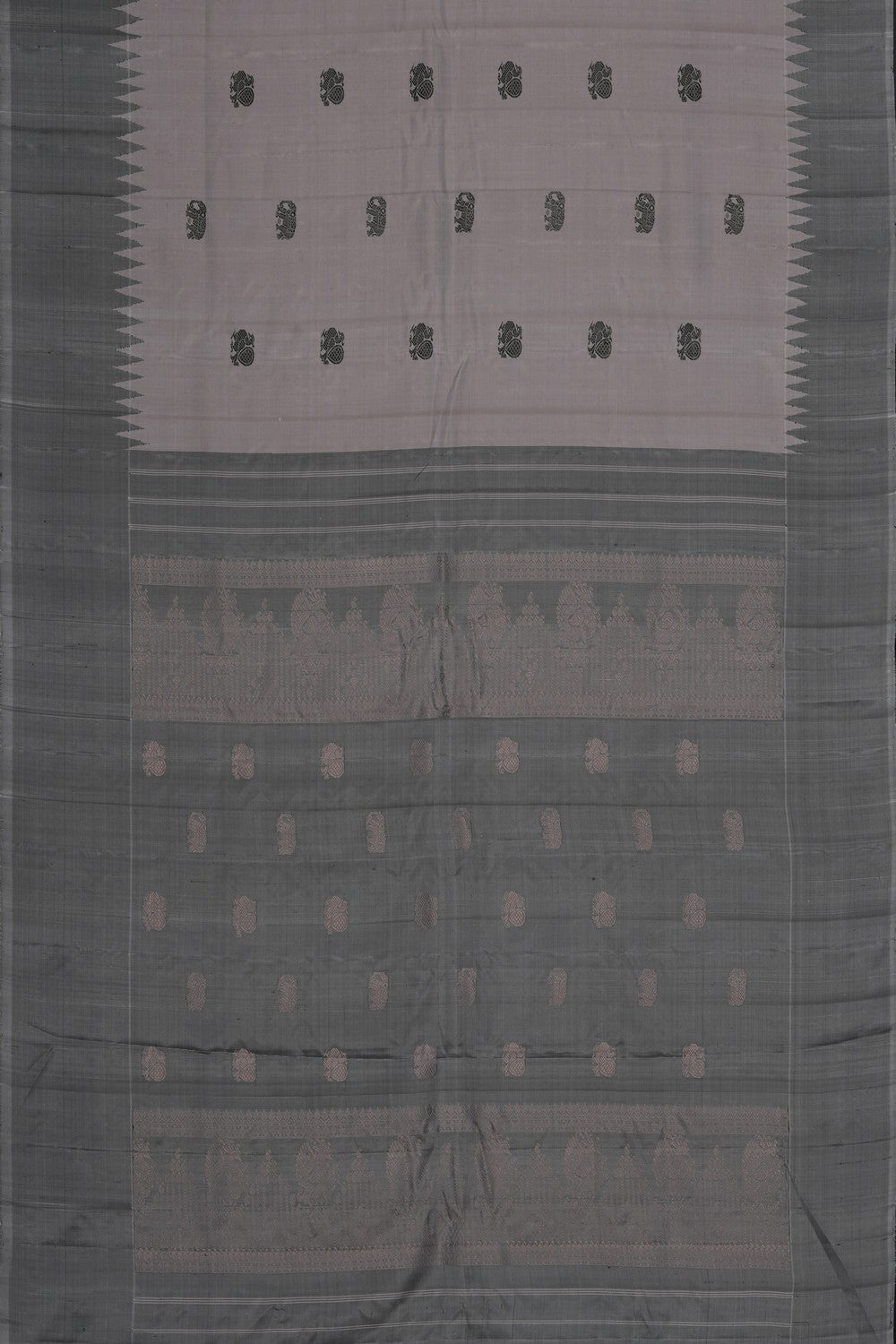Image of Off-White Gadwal Silk Saree