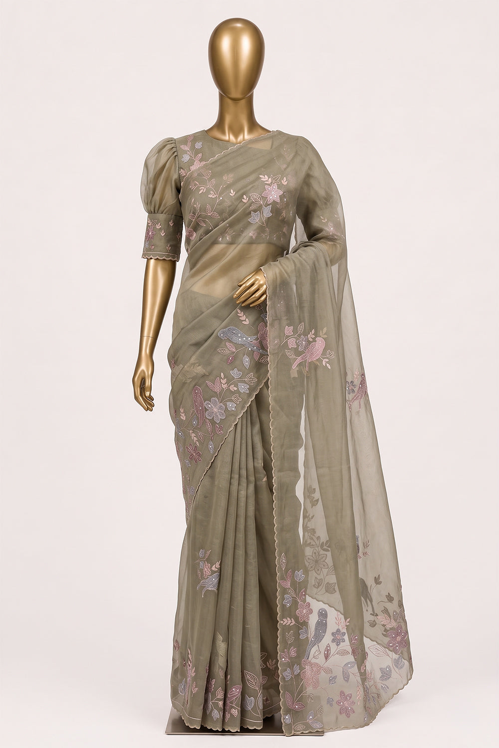 Image of kora-silk-embroidery-saree-p-18940724