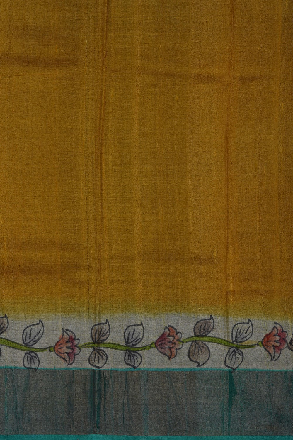 Image of Sea Green Tussar Printed Saree