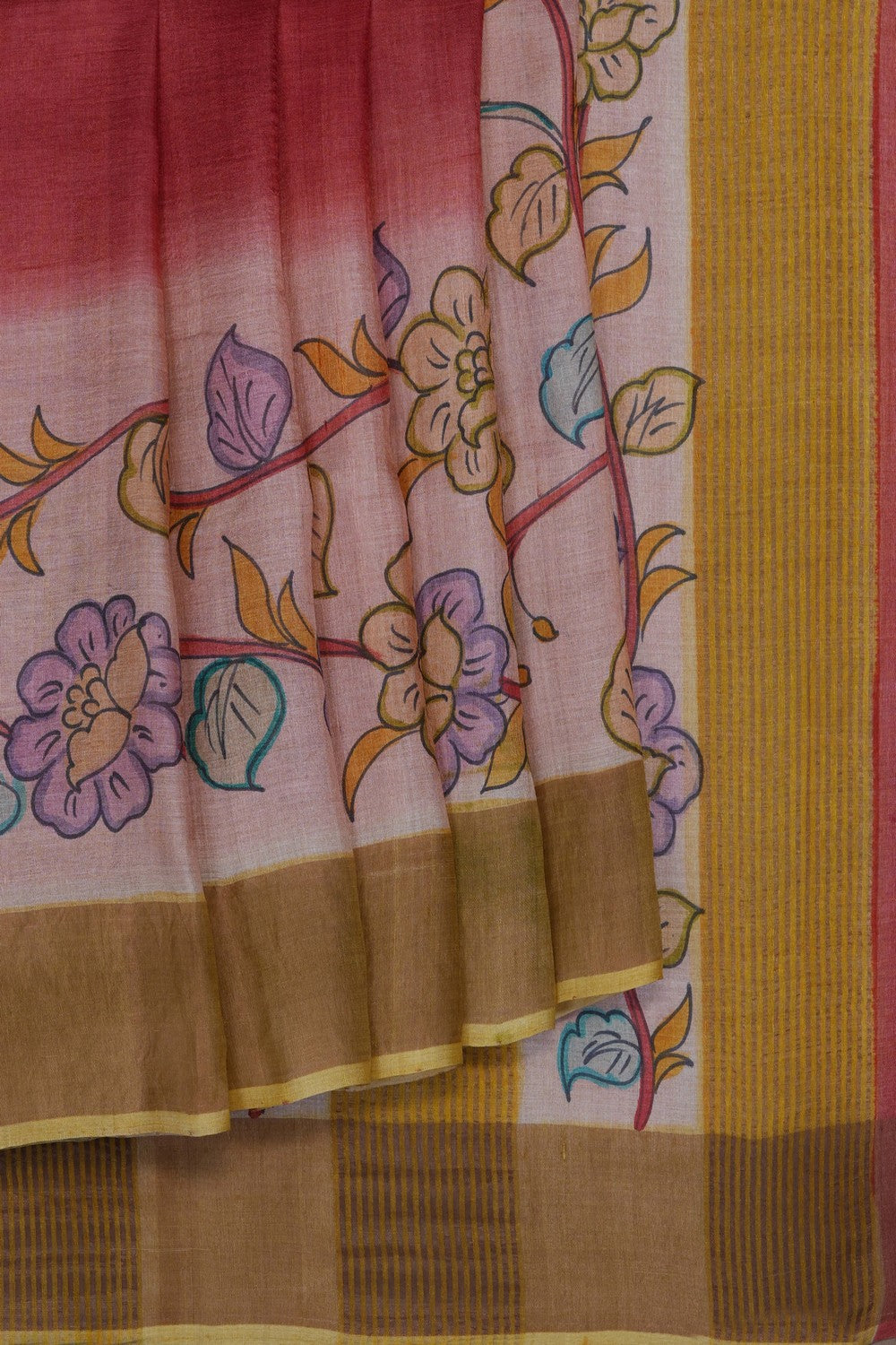 Image of Pink Tussar Printed Saree