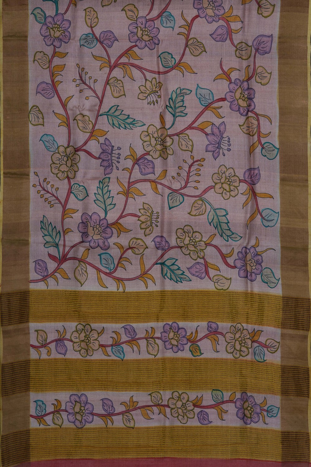 Image of Pink Tussar Printed Saree