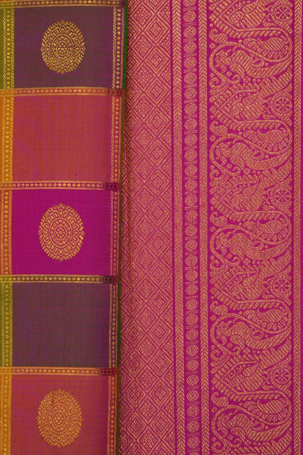 Image of Multi-Color Arani Silk Kattam Saree