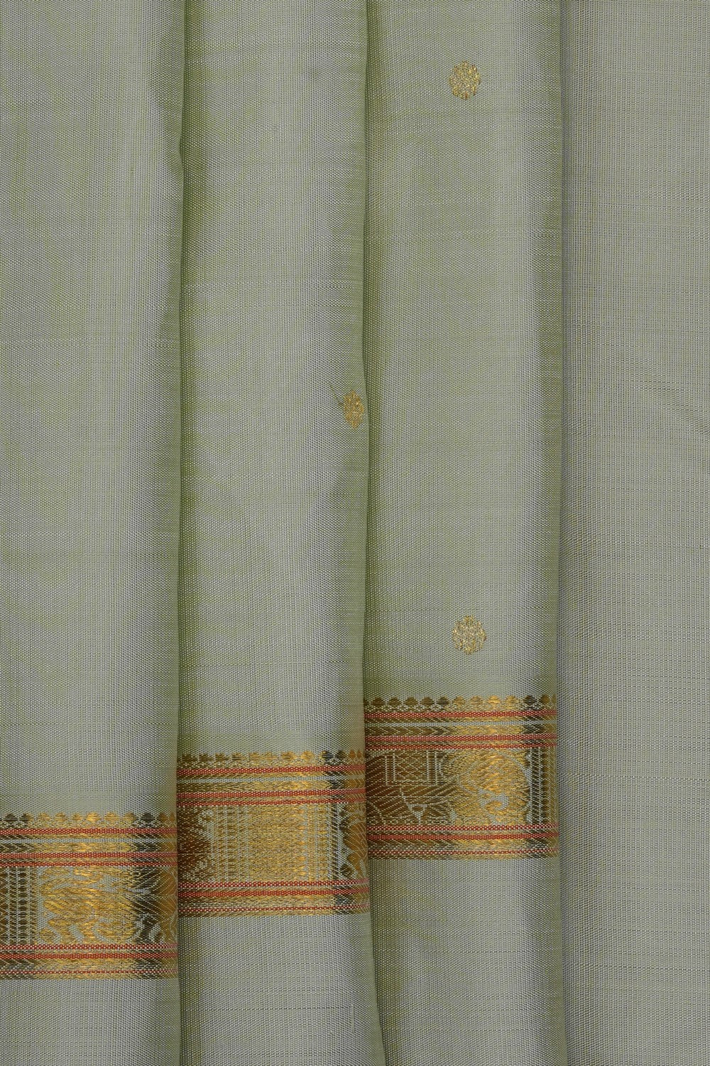 Image of Pistachio Green Kanjivaram Silk Saree