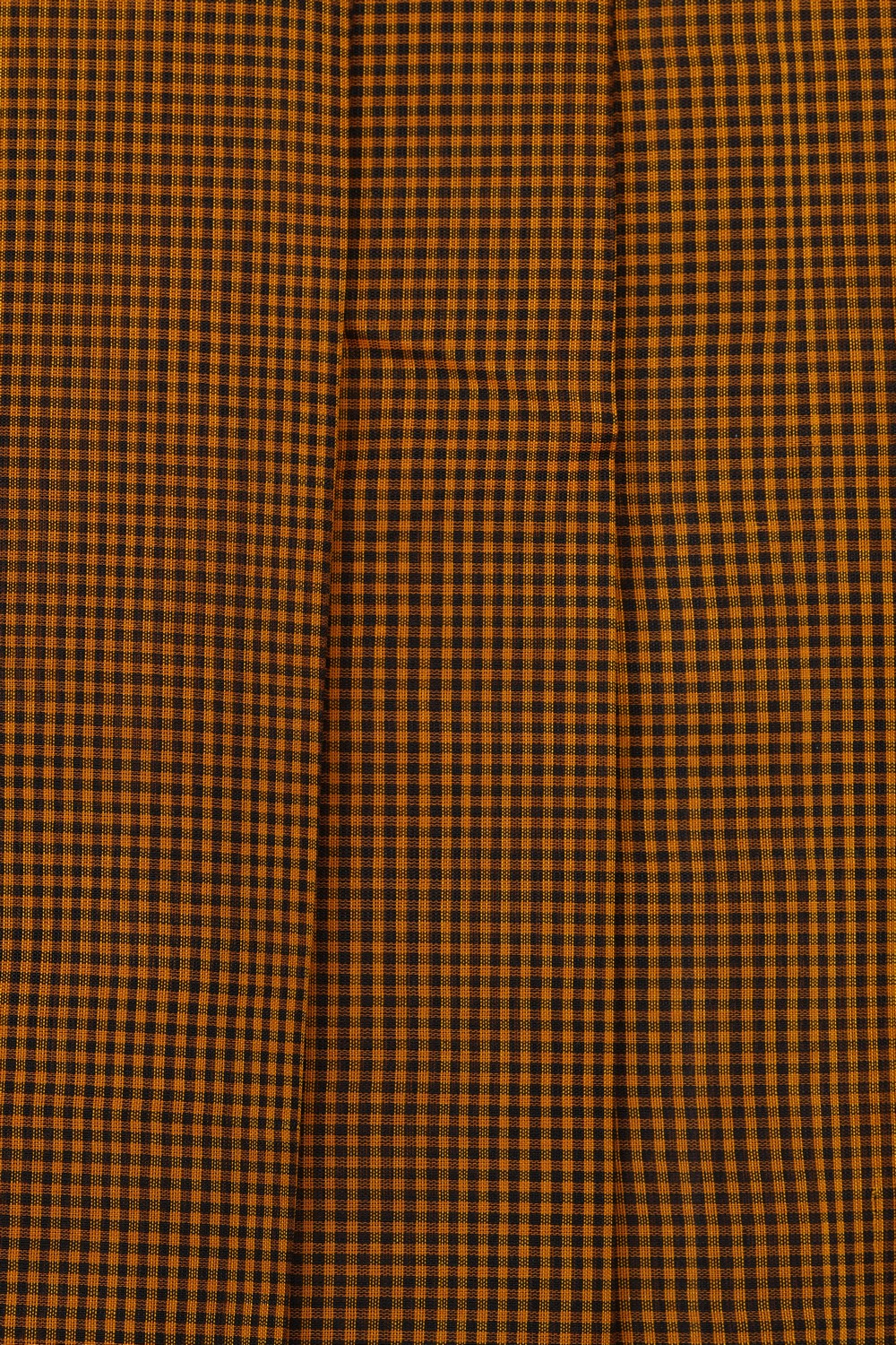 Image of Mustard Kanjivaram Silk Kattam Saree