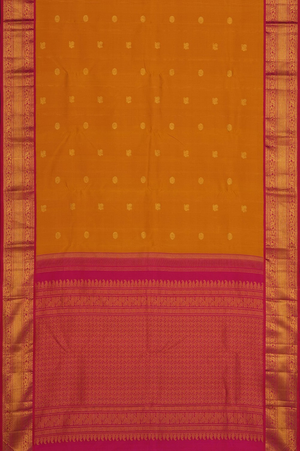 Image of Mustard Arani Silk Saree