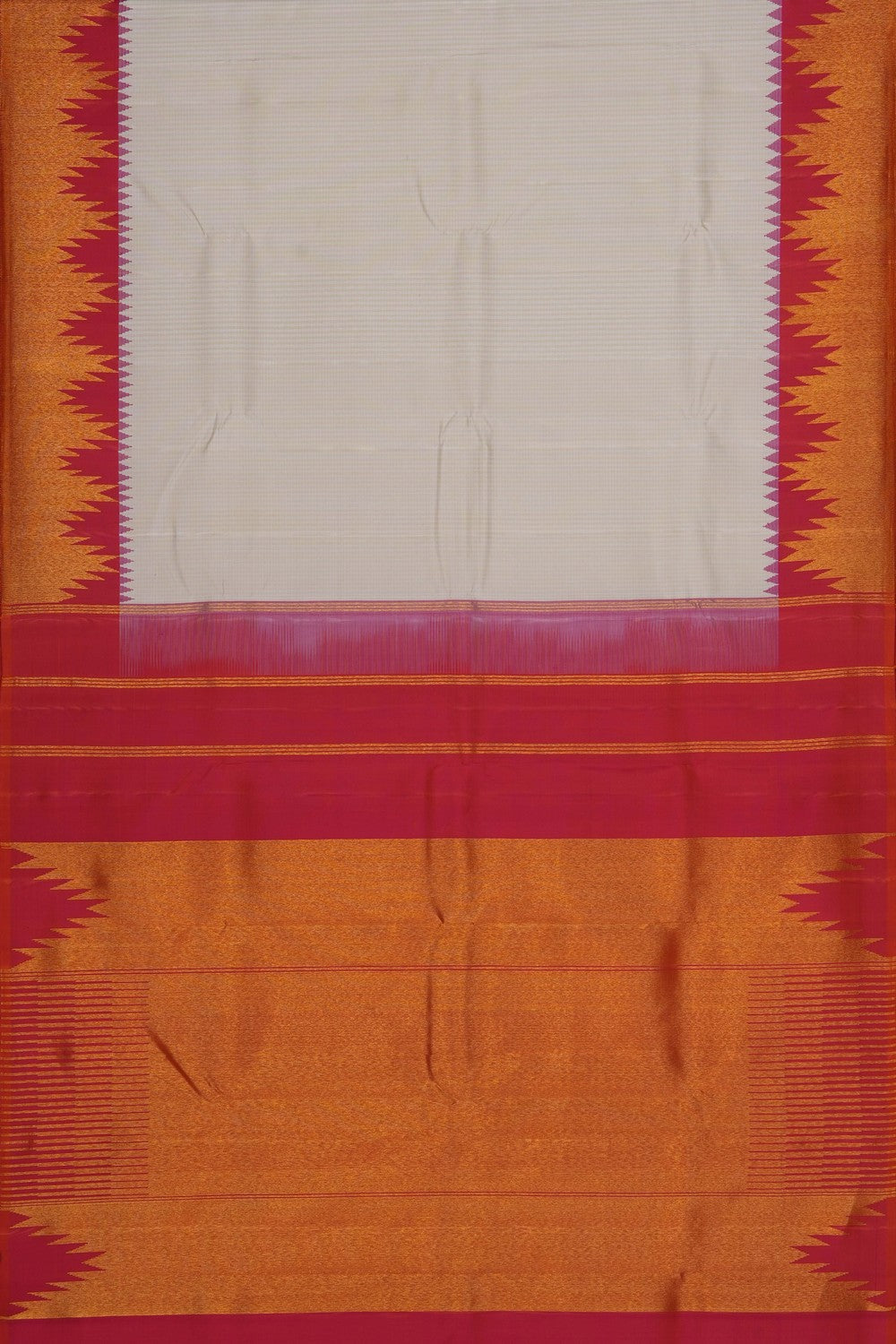 Image of Off-White Arani Silk Saree