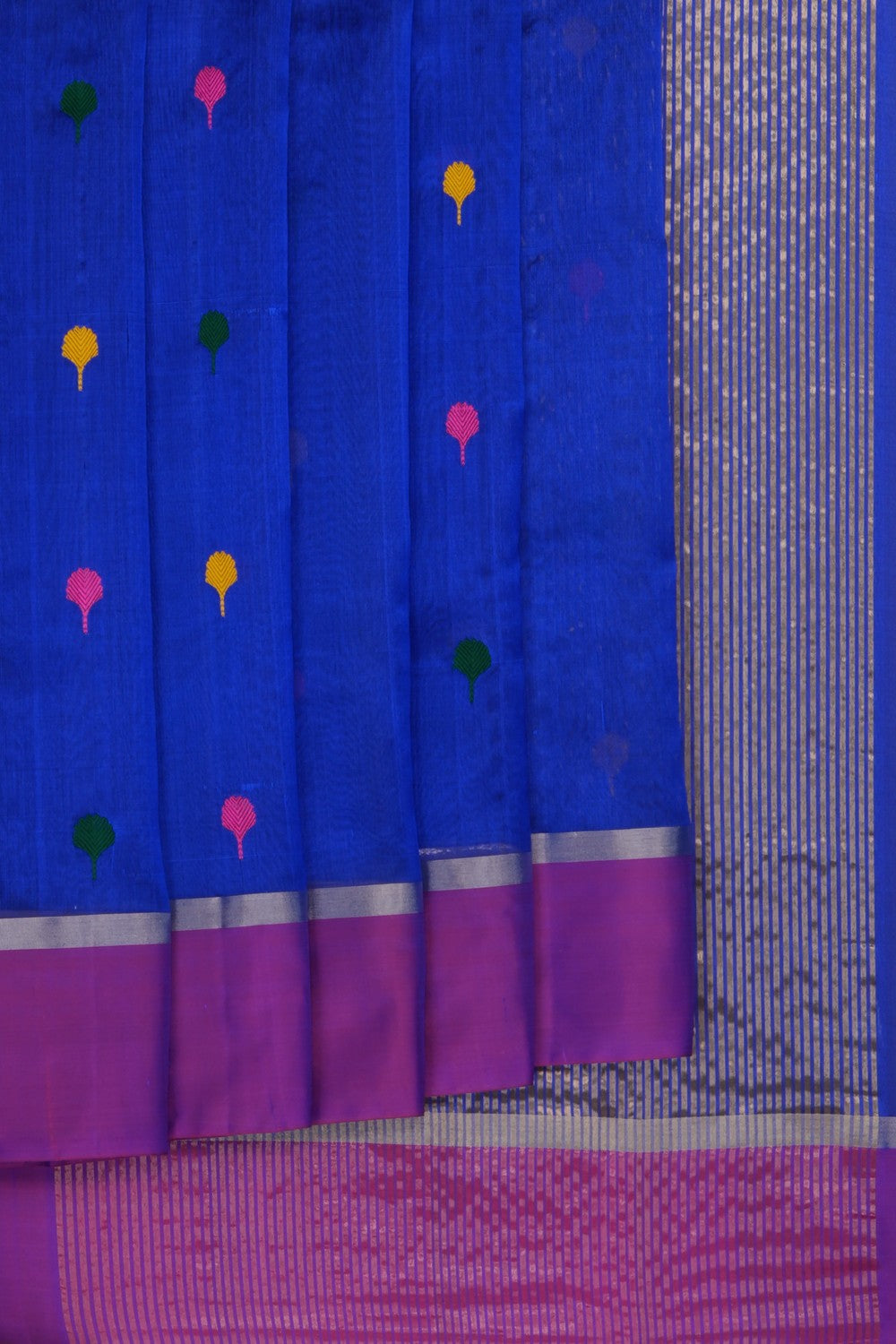 Image of Royal Blue Chanderi Silk Saree