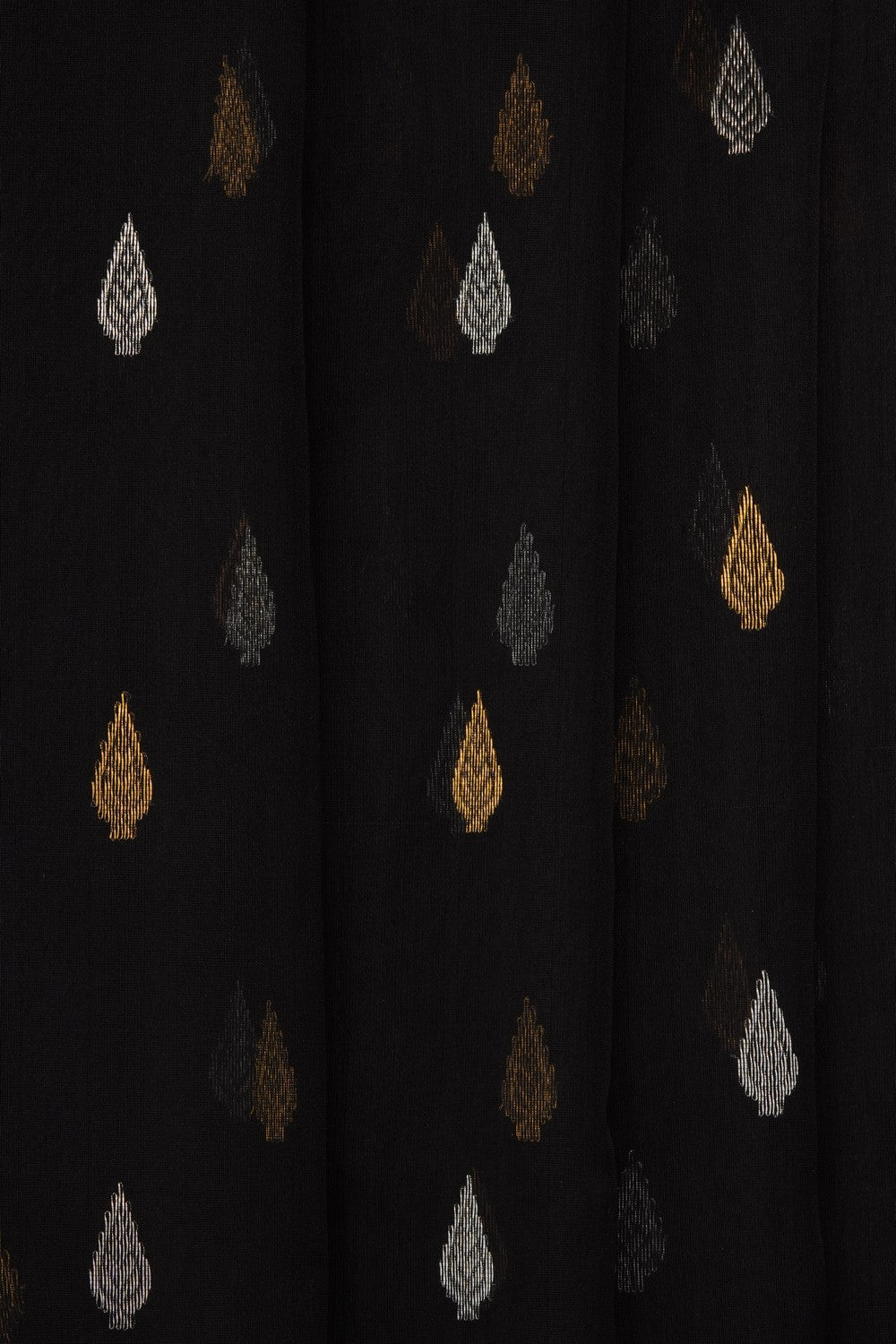 Image of Black Chanderi Silk Cotton Saree