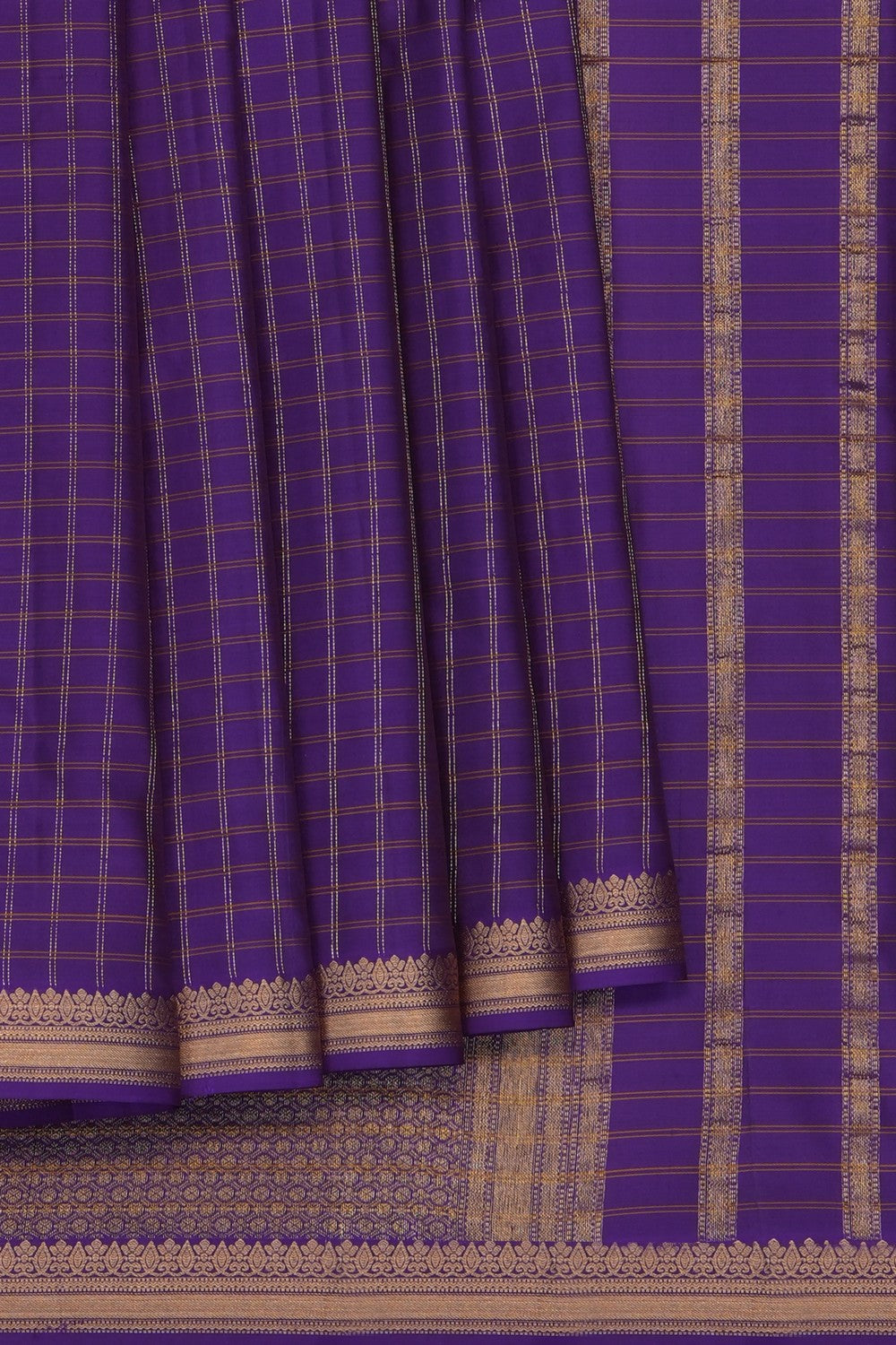 Image of Royal Purple Kanchi Silk Saree