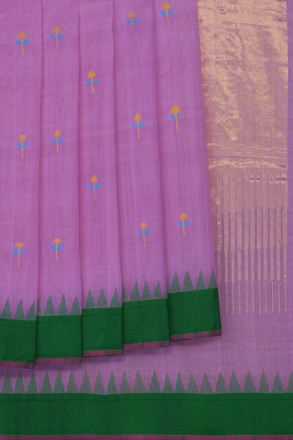 Image of Lavender Ponduru Cotton Saree