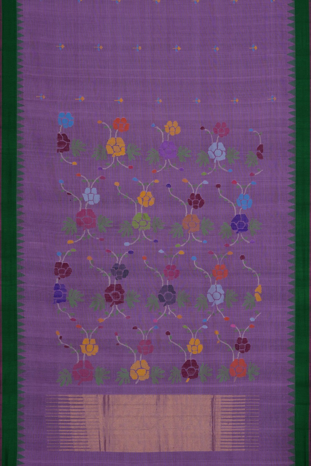 Image of Lavender Ponduru Cotton Saree