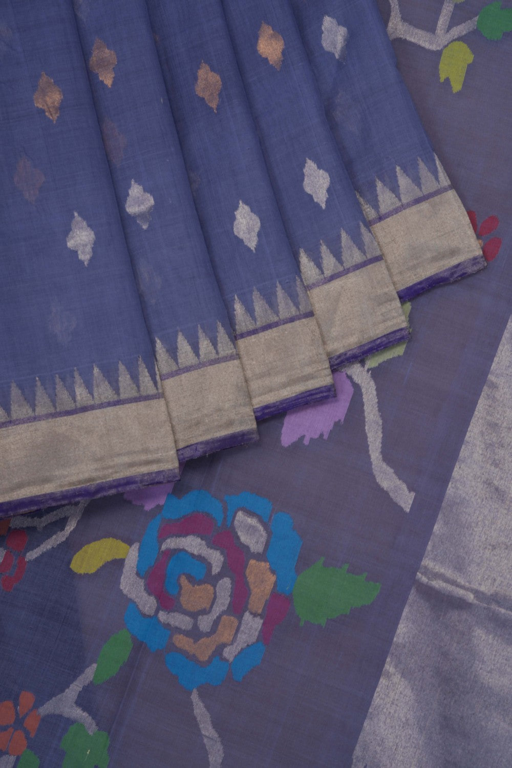 Image of Lavender Ponduru Cotton Saree