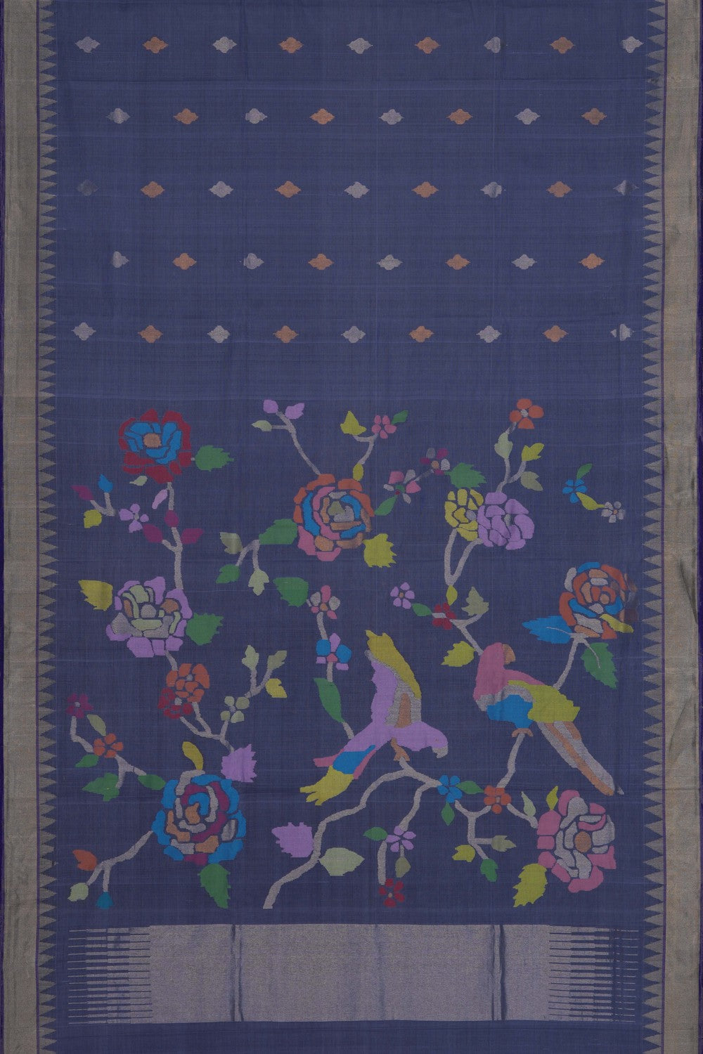 Image of Lavender Ponduru Cotton Saree