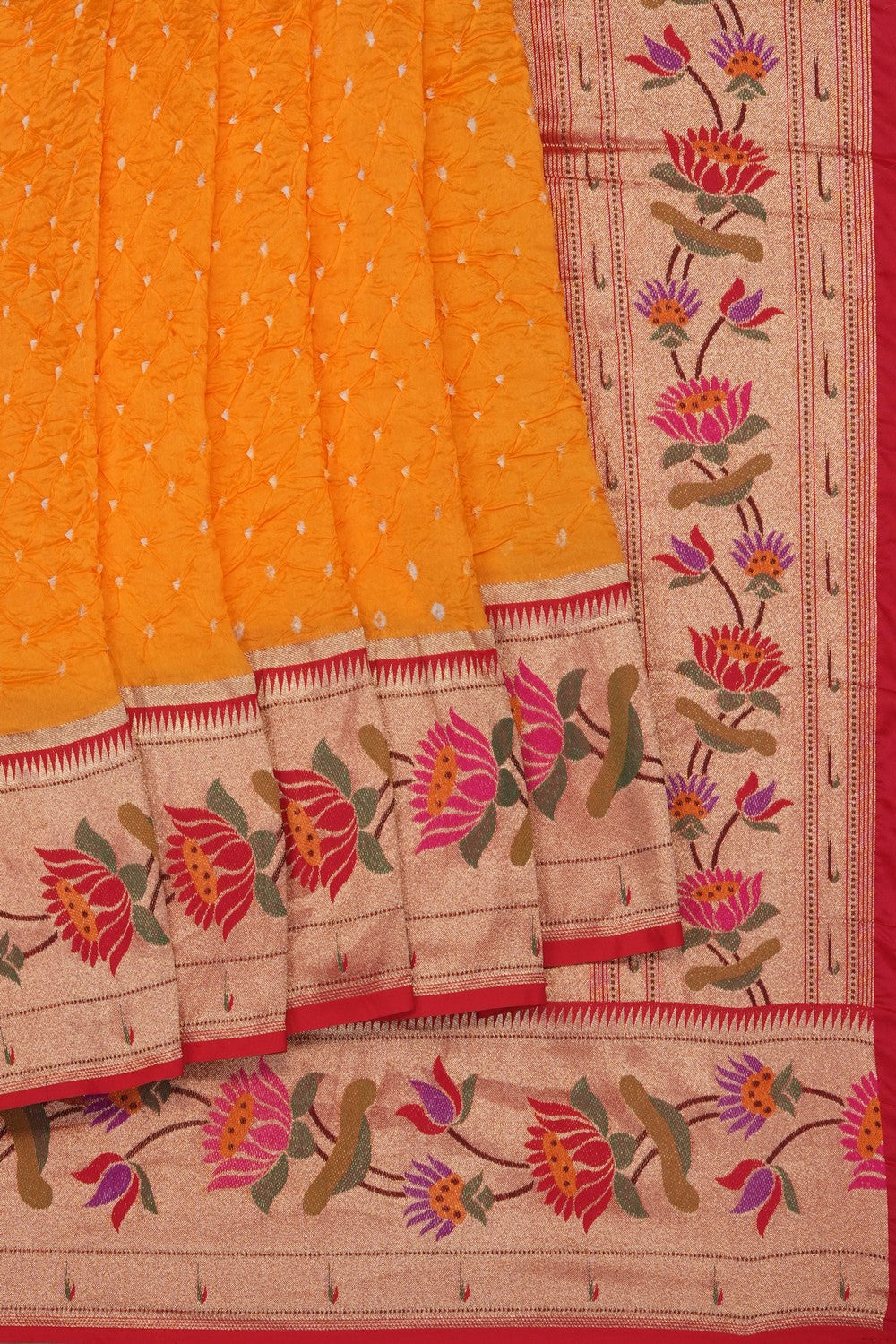 Image of This exquisite Fusion Bandhani Paithani Saree