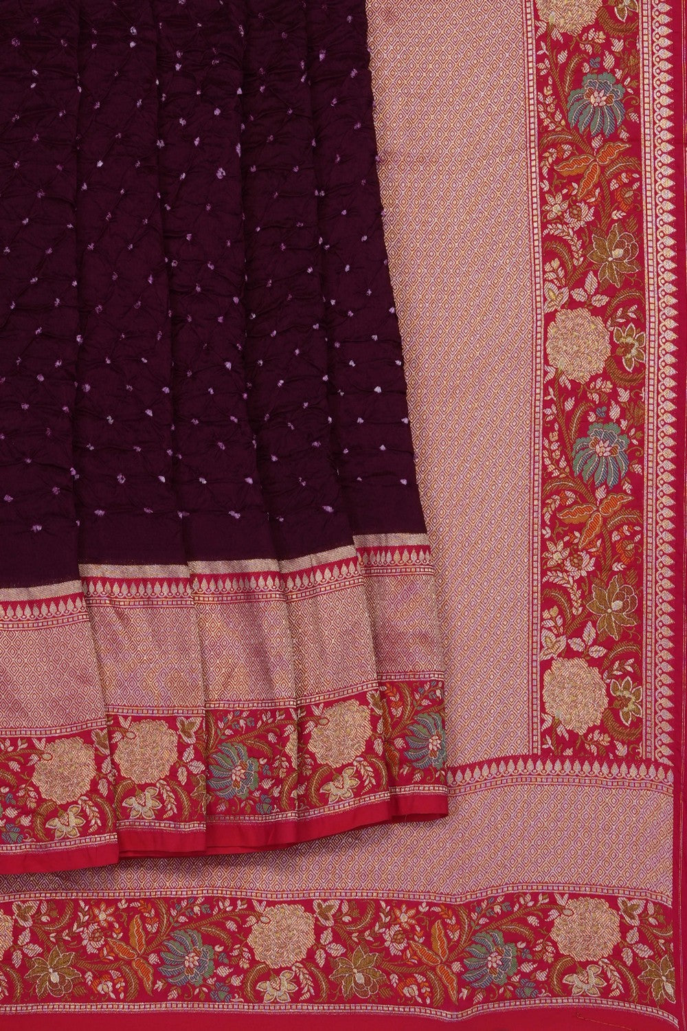 Image of violet-bandhani-saree-p-18940685
