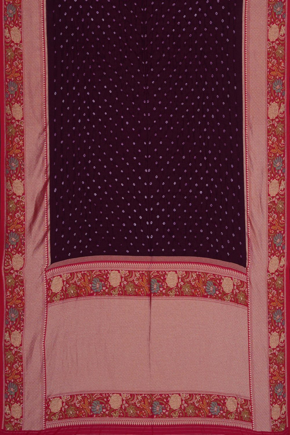 Image of Violet Bandhani Saree