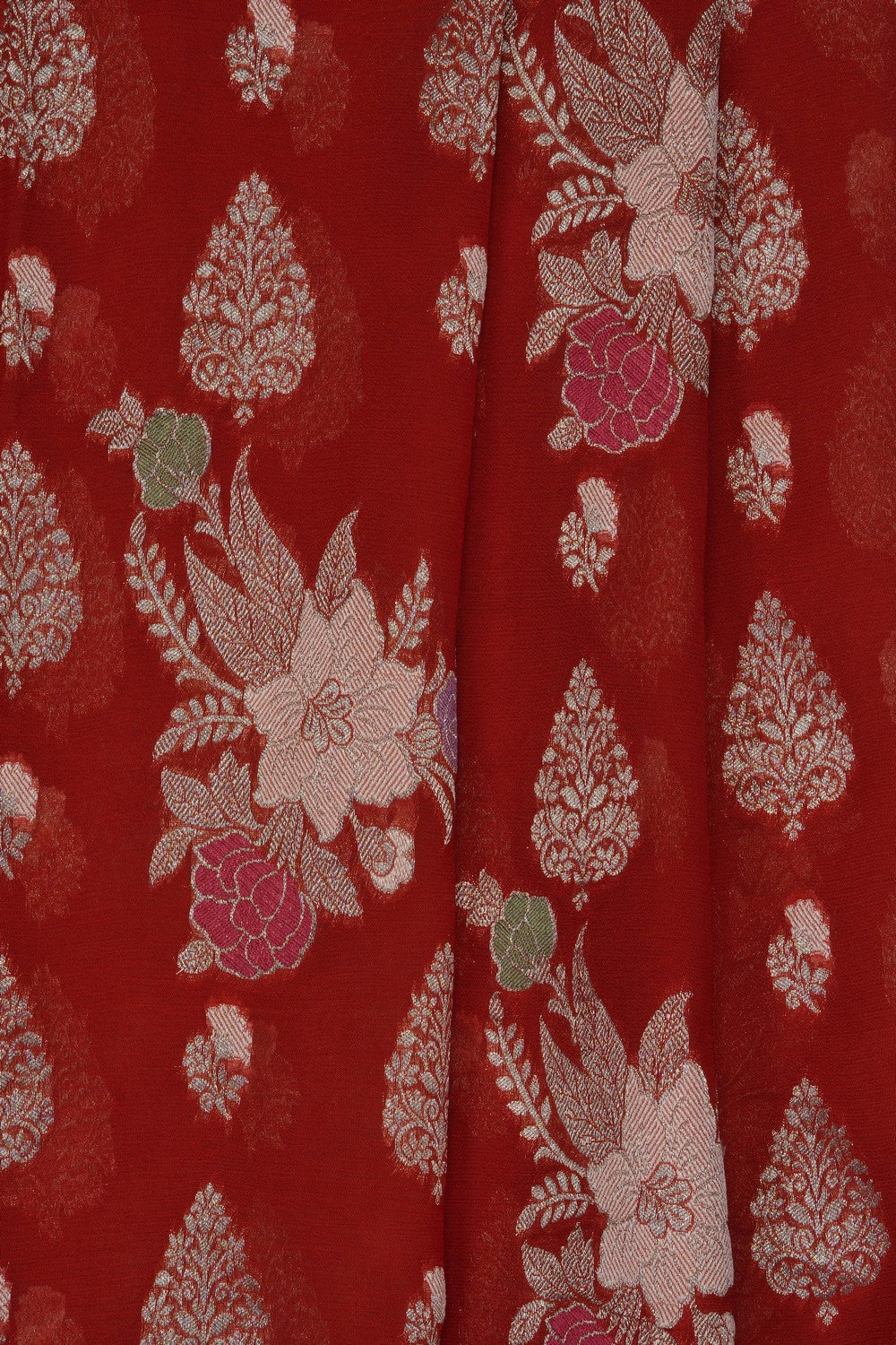Image of Rust-Orange Georgette Saree