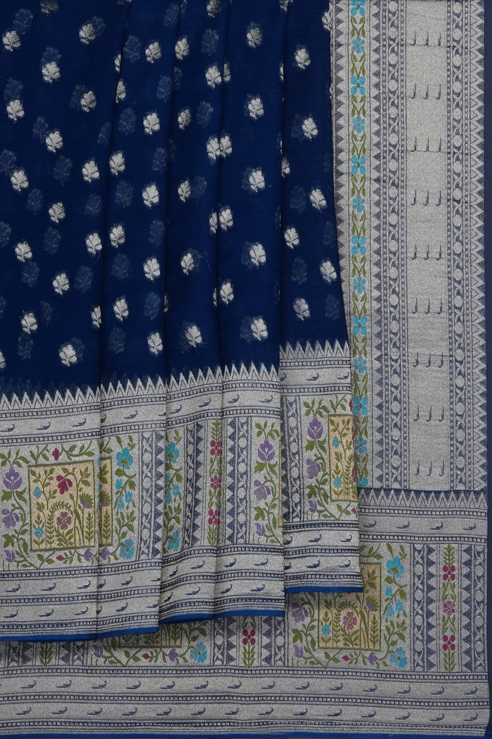 Image of Blue Georgette Saree