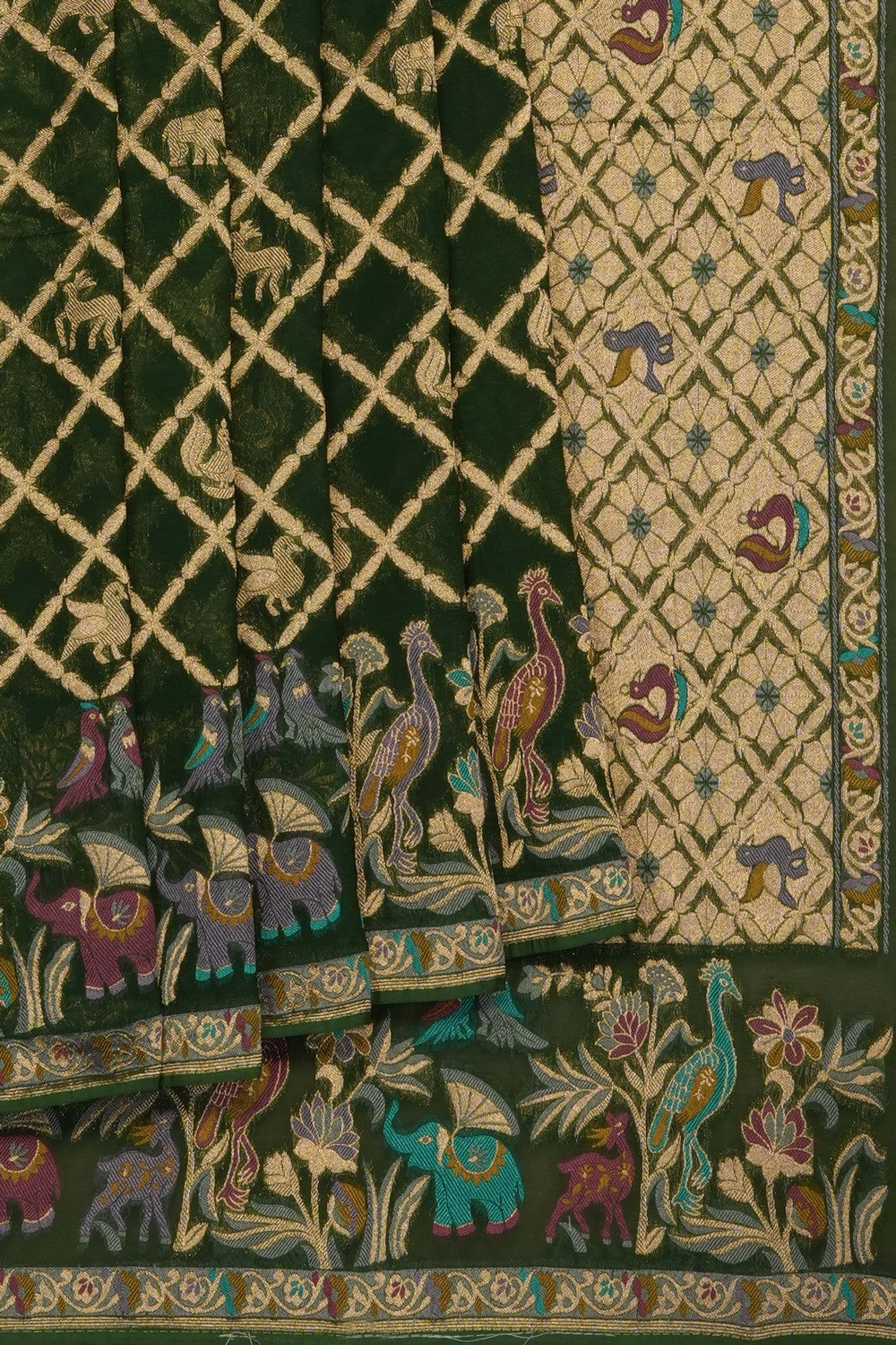 Image of Green Georgette Saree