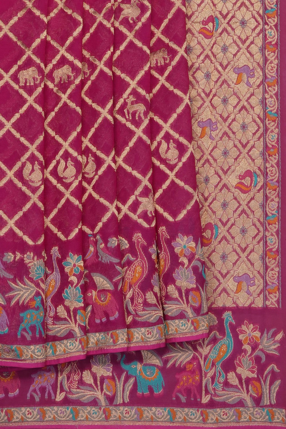 Image of Pink Georgette Saree