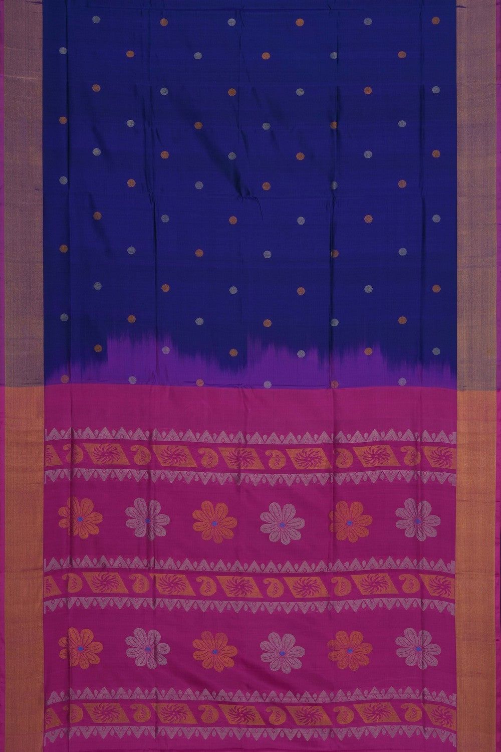 Image of Peacock Blue Uppada Silk Saree