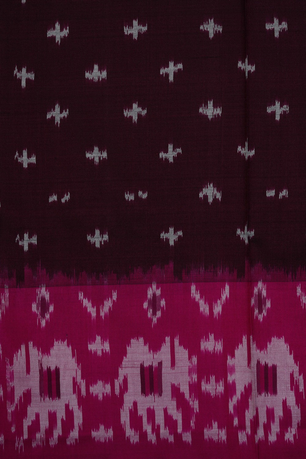 Image of Violet Pochampally Ikat Silk Saree